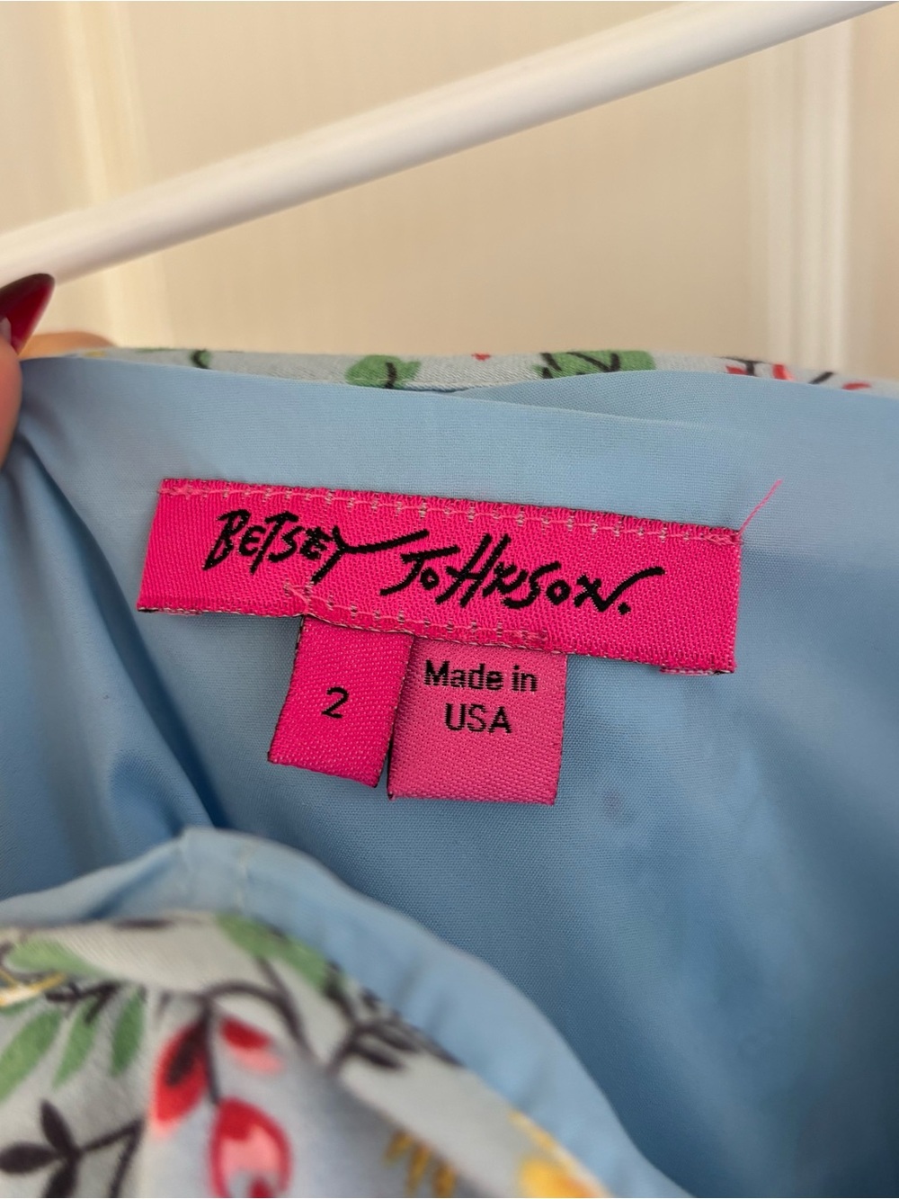 Vintage Betsey Johnson Garden Delight Blue Floral Dress - Picture 6 of 8